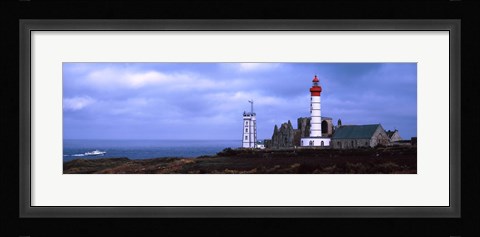 Framed Lighthouse on the coast, Saint Mathieu Lighthouse, Finistere, Brittany, France Print