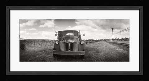 Framed Old truck in a field, Napa Valley, California, USA Print