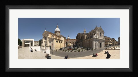 Framed Tourists sitting on steps at Piazza Porto Ripetta, Rome, Lazio, Italy Print