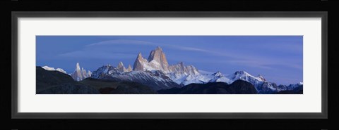 Framed Low angle view of mountains, Mt Fitzroy, Cerro Torre, Argentine Glaciers National Park, Argentina Print