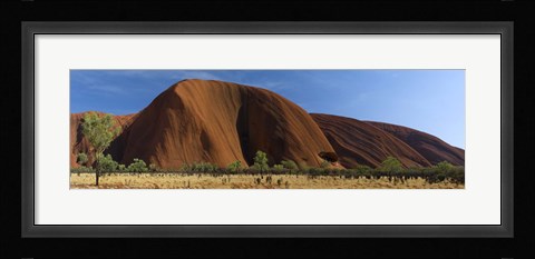 Framed Sandstone rock formations, Uluru, Northern Territory, Australia Print