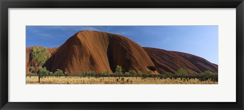 Framed Sandstone rock formations, Uluru, Northern Territory, Australia Print