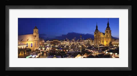 Framed Christmas market lit up at night, Ludwigsburg, Baden-Wurttemberg, Germany Print