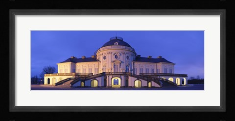 Framed Castle Solitude lit up at night, Stuttgart, Baden-Wurttemberg, Germany Print