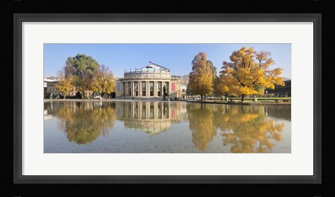 Framed Entertainment building at the waterfront, Opera House, Stuttgart, Baden-Wurttemberg, Germany Print