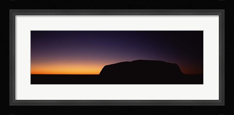 Framed Silhouette of Ayers Rock formations on a landscape, Uluru-Kata Tjuta National Park, Northern Territory, Australia Print