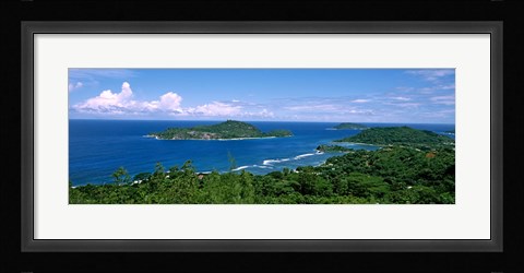 Framed View over Anse L'Islette and Therese Island, Seychelles Print