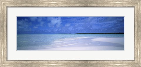 Framed Motus and Lagoon viewed from a sandbar, Aitutaki, Cook Islands Print