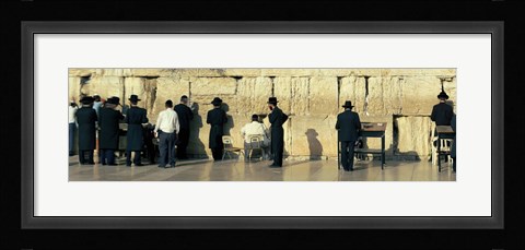 Framed People praying at Wailing Wall, Jerusalem, Israel Print