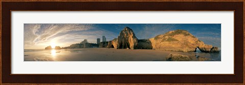 Framed Praia Da Rocha at sunset, Portimao, Algarve, Portugal Print