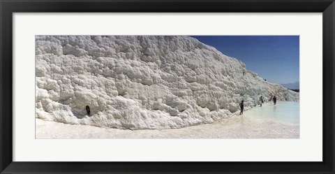 Framed Tourists at a hot springs and travertine pool, Pamukkale, Denizli Province, Turkey Print