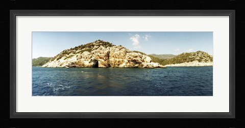 Framed Pirates Cave in the Mediterranean sea, Sunken City, Kekova, Antalya Province, Turkey Print