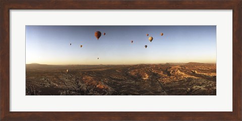 Framed Hot air balloons in the sky over Cappadocia, Central Anatolia Region, Turkey Print