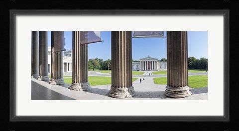 Framed View from Staatliche Antikensammlung to the Propylaeen and Glyptothek, Koenigsplatz, Munich, Bavaria, Germany Print