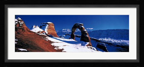 Framed USA, Utah, Delicate Arch, winter Print