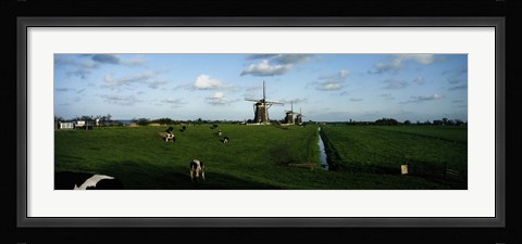 Framed Windmills, Netherlands Print