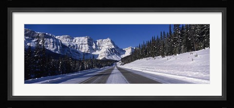 Framed Canada, Alberta, Banff National Park, road, winter Print