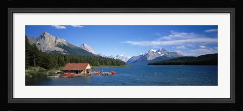 Framed Canada, Alberta, Maligne Lake Print