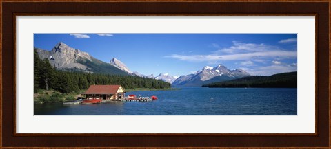 Framed Canada, Alberta, Maligne Lake Print