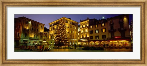 Framed Low Angle View Of Buildings, Piazza Della Riforma, Lugano, Switzerland Print
