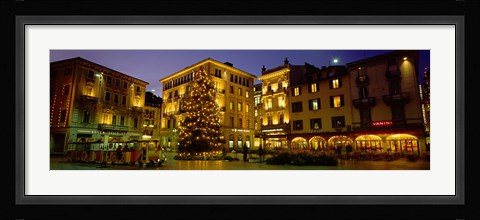 Framed Low Angle View Of Buildings, Piazza Della Riforma, Lugano, Switzerland Print
