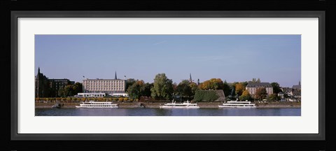 Framed Tour Boat In The River, Rhine River, Bonn, Germany Print