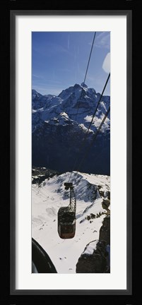 Framed High angle view of an overhead cable car, Jungfrau, Bernese Oberland, Swiss Alps, Switzerland Print