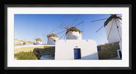 Framed Traditional windmill in a village, Mykonos, Greece Print