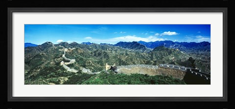 Framed Fortified wall on a mountain, Great Wall Of China, Beijing, China Print