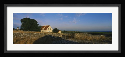 Framed Detached house near the ocean, Faro, Sweden Print