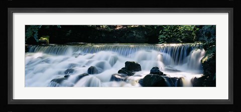Framed Waterfall in a forest, Aberfeldy Birks, Perthshire, Scotland Print