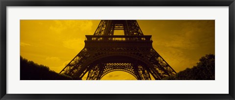 Framed Low angle view of a tower, Eiffel Tower, Champ De Mars, Paris, Ile-De-France, France Print