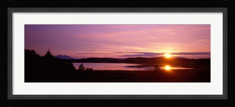 Framed Germany , Forggen Lake, sunset Print