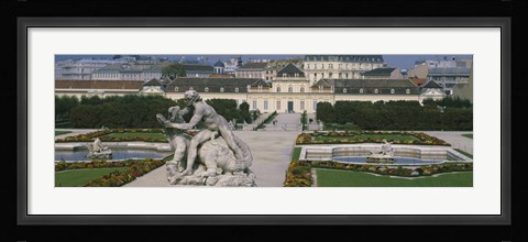 Framed Garden in front of a palace, Belvedere Gardens, Vienna, Austria Print