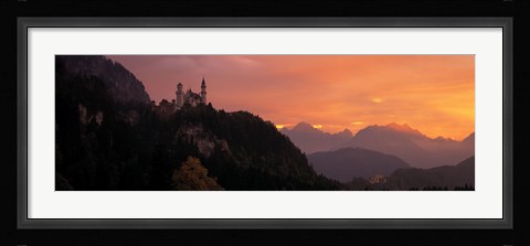 Framed Neuschwanstein Palace at dusk, Bavaria Germany Print