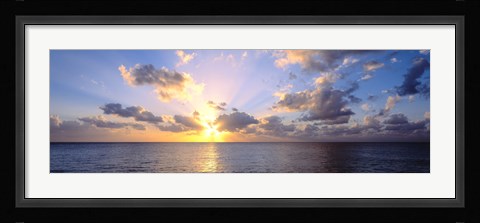 Framed Sunset 7 Mile Beach Cayman Islands Caribbean Print