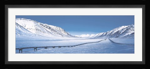 Framed Alaska Pipeline, Brooks Range, Alaska Print