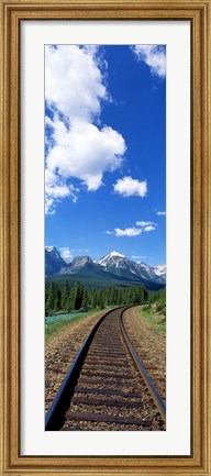 Framed Rail Road Tracks Banff National Park Alberta Canada Print