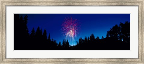 Framed Fireworks, Canada Day, Banff National Park, Alberta, Canada Print