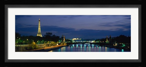 Framed France, Paris, Eiffel Tower , Seine River Print