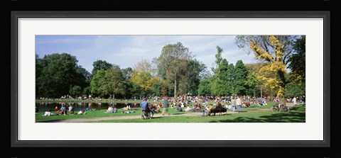 Framed People Relaxing In The Park, Vondel Park, Amsterdam, Netherlands Print