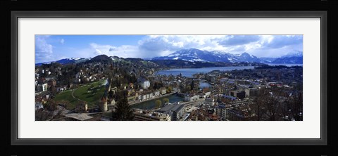 Framed High angle view of a city, Chateau Gutsch, Lucerne, Switzerland Print