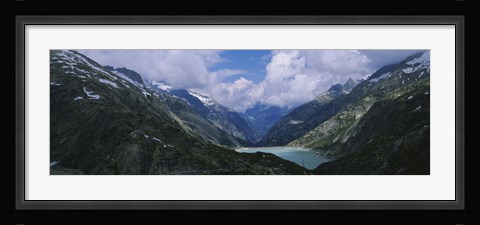 Framed High angle view of a lake surrounded by mountains, Grimsel Pass, Switzerland Print