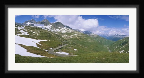 Framed High angle view of a road passing through mountains, Grimsel Pass, Switzerland Print