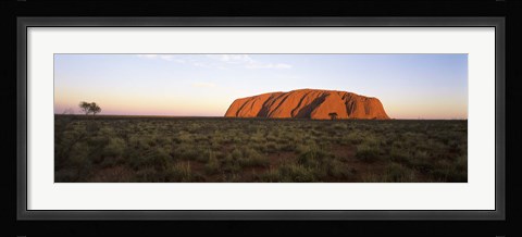 Framed Landscape with sandstone formation at dusk, Uluru, Uluru-Kata Tjuta National Park, Northern Territory, Australia Print