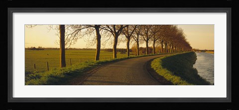 Framed Winding Road, Trees, Oudendijk, Netherlands Print