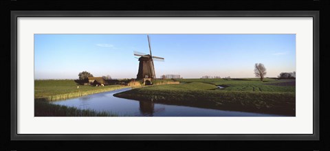 Framed Windmill, Schermerhorn, Netherlands Print
