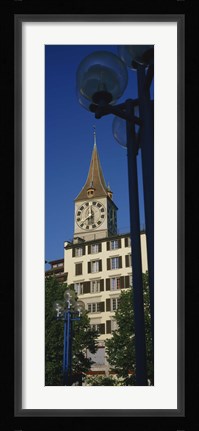 Framed Low angle view of a clock tower, Zurich, Canton Of Zurich, Switzerland Print