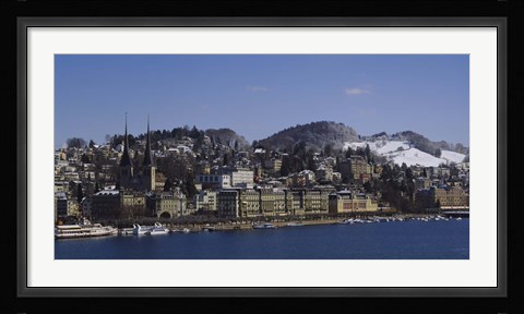 Framed High angle view of a city, Lucerne, Switzerland Print