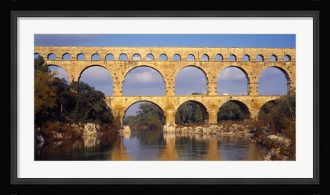 Framed Aqueduct, Pont Du Gard, Provence-Alpes-Cote d'Azur, France Print